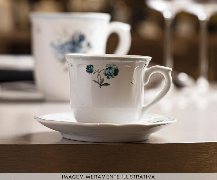 X&iacute;cara para Caf&eacute; com Pires Florescer Azul image number 3