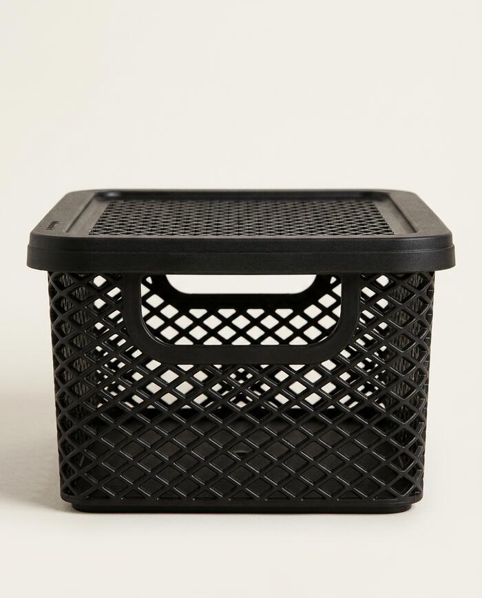 Cesto Organizador com Tampa Linea - Preto image number 2