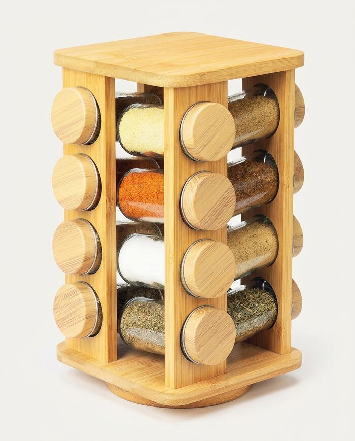 Jogo de Porta Condimento com Suporte Bambu - image 1