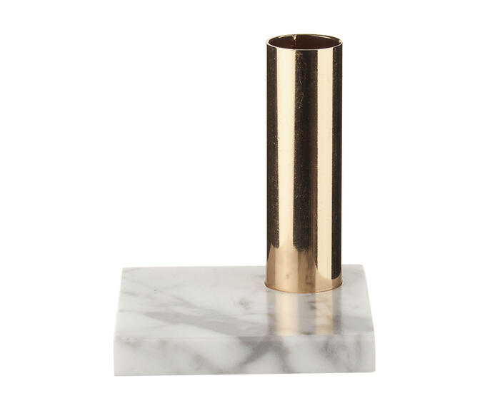 Casti&ccedil;al de Pedra e Metal Cr&eacute;dible Branco e Dourado - image 0