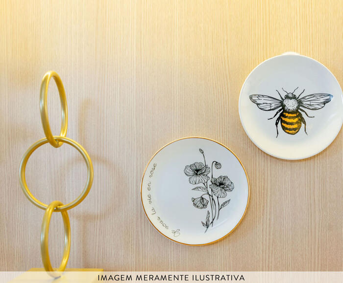 Prato Decorativo em Porcelana La Vie En Rose - image 1