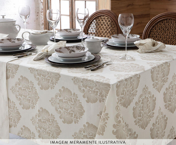 Toalha de Mesa Panam&aacute; Damask Medalh&atilde;o - image 1