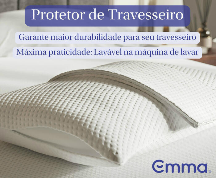 Protetor de Travesseiro Emma Branco - 50X70cm - image 1