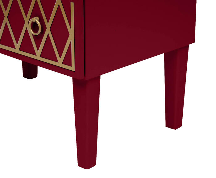 Mesa de Cabeceira Losangos Firebrick - Vermelho image number 7