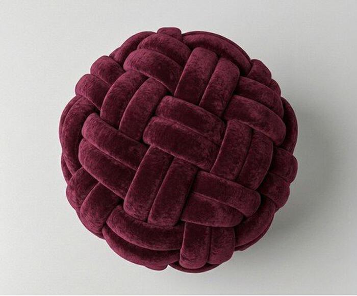 Pufe em veludo M&aacute;xi Tricot Vinho - image 1