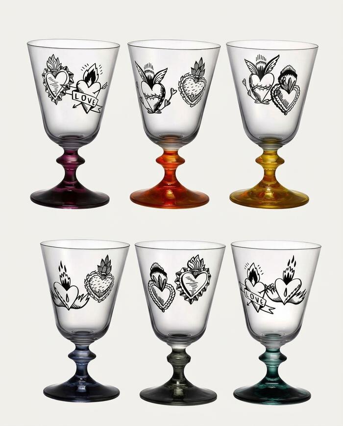 Jogo de Ta&ccedil;as para Vinho Hard Heart em Cristal Ecol&oacute;gico Sortido - image 0