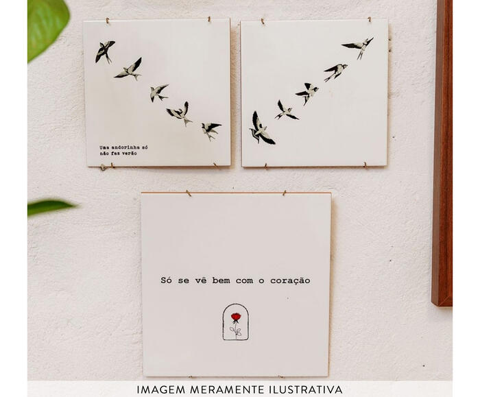Azulejo Decorativo "S&oacute; se v&ecirc; bem com o cora&ccedil;&atilde;o" - image 1