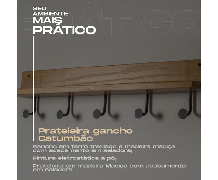 Prateleira Gancho Catumb&atilde;o Preto image number 4