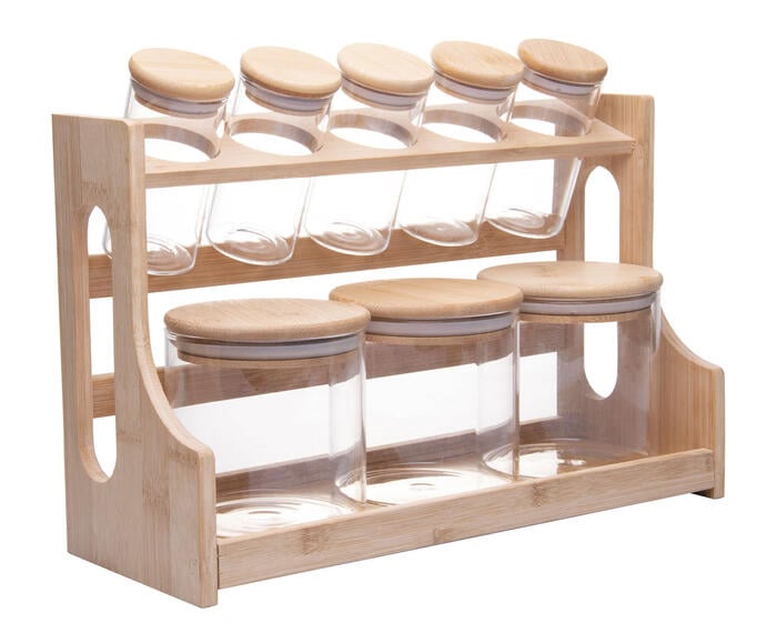 Jogo de Potes com Rack em Bambu Vlll - image 0