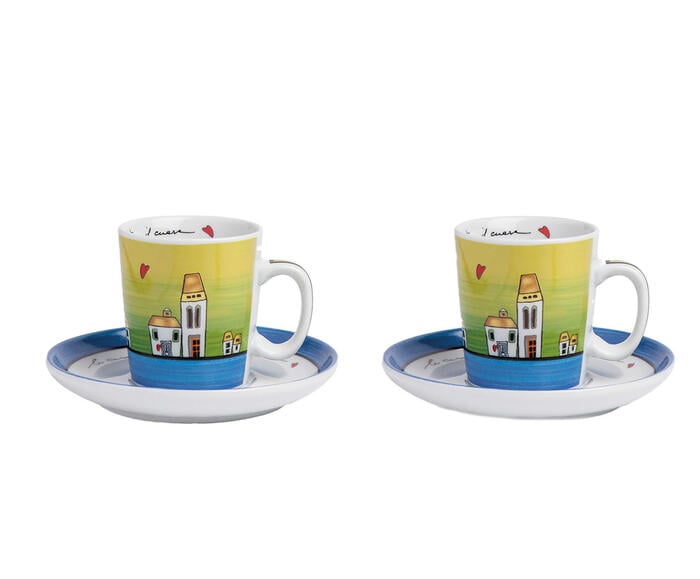 Jogo de X&iacute;caras Espresso com Pires Alek Amarela - image 0