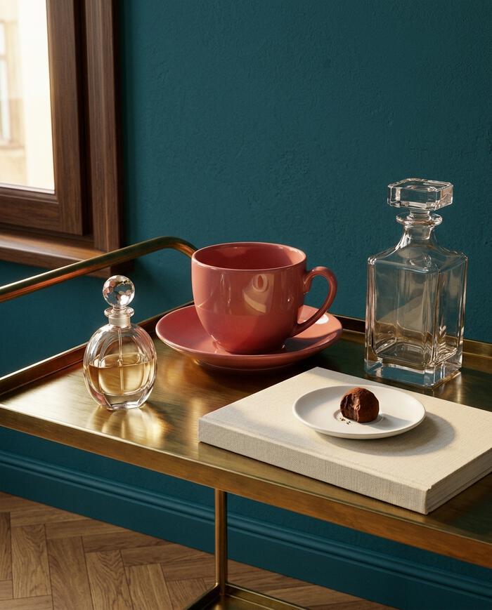 Xicara e Pires Para Caf&eacute; Mix And Match em Porcelana Vermelho Blush image number 3