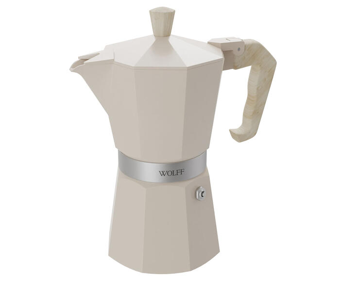 Cafeteira Italiana de Alum&iacute;nio Bege Fosca - image 1