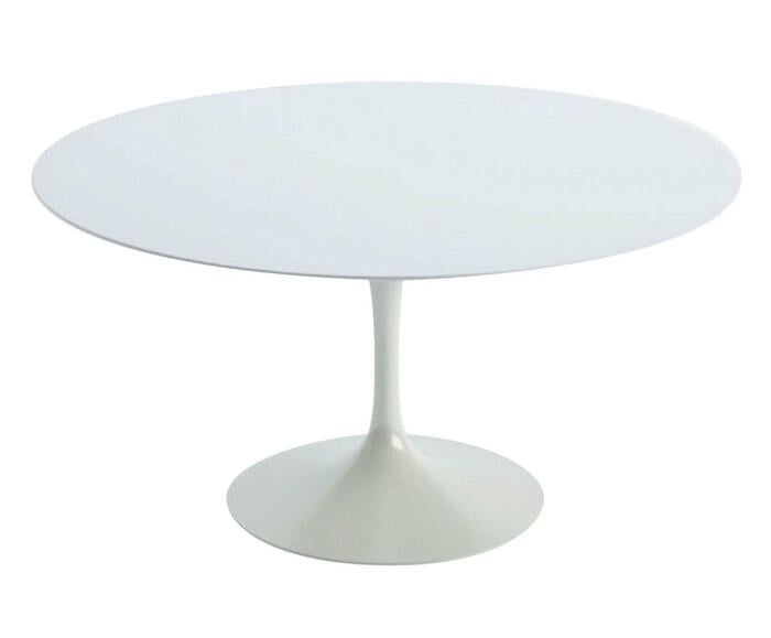 Mesa Saarinen Redonda Quartzo com Base Branca - image 1
