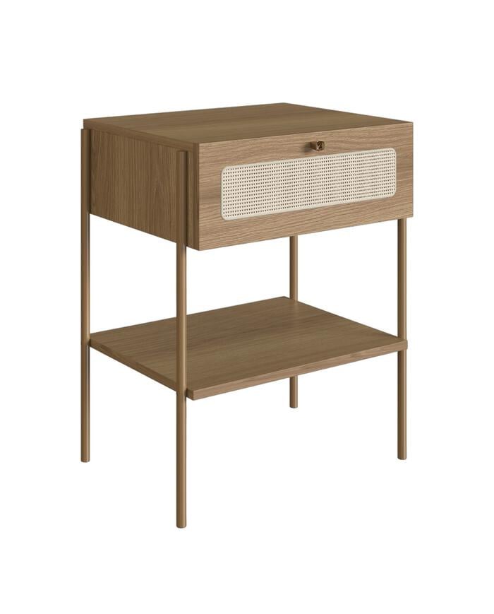 Mesa de Cabeceira Industrial Hanover e Dourado - image 0