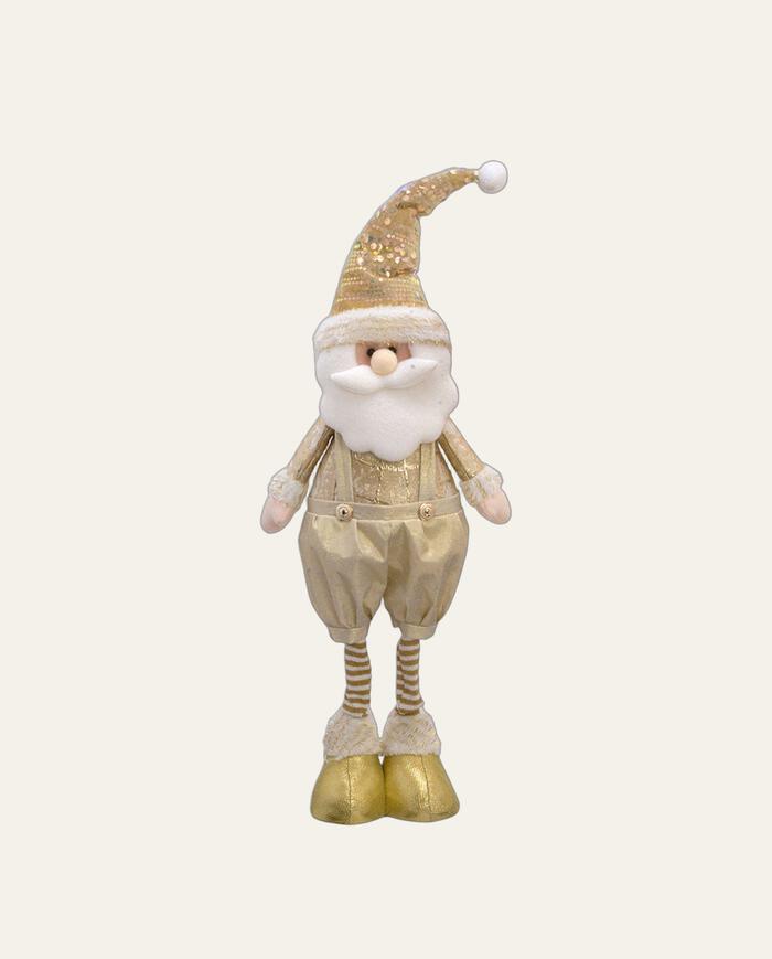 Papai Noel Decorativo em P&eacute; Encanto Dourado Suspens&oacute;rio image number 0