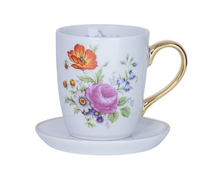 Caneca Jardim em Porcelana e Ouro - image 0