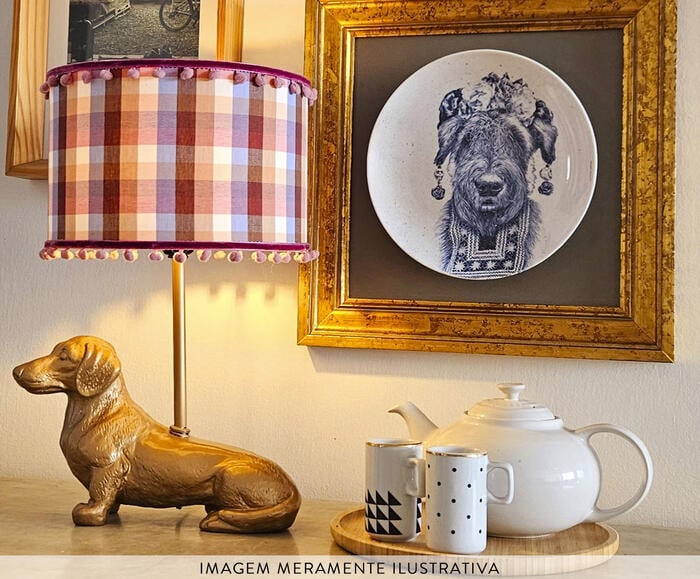 Base Lumin&aacute;ria Cachorro Dachshund Dourado - image 1