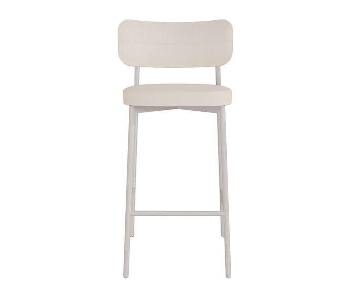 Banqueta Alloa Fixa com P&eacute;s Palha e Branco - image 0