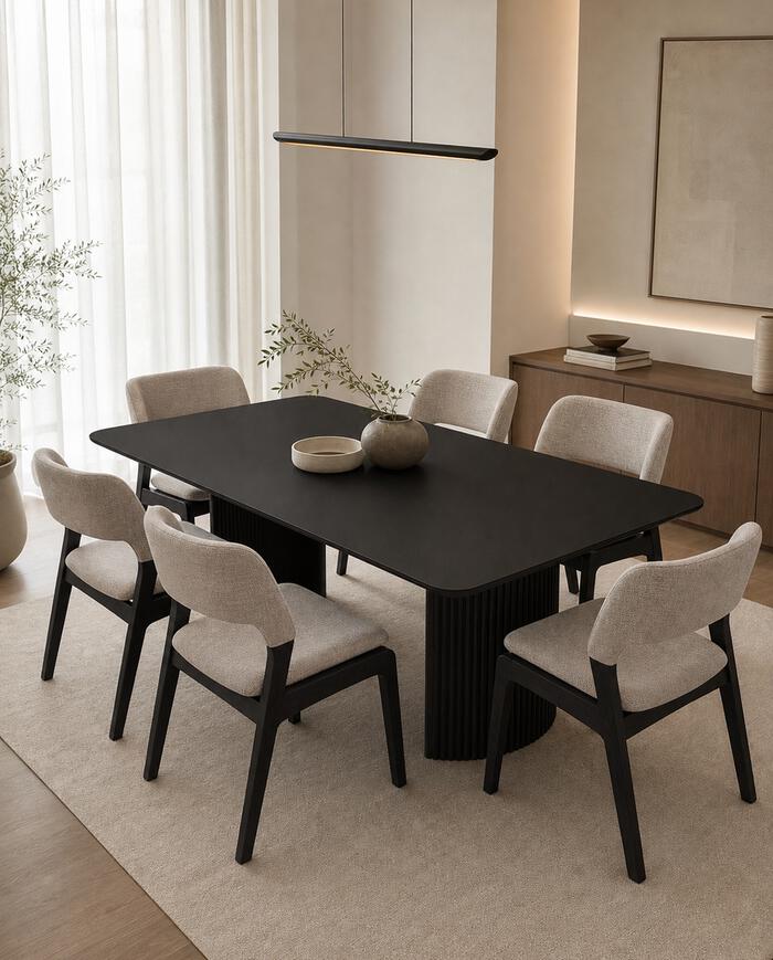 Base de Jantar com Tampo L&iacute;via Safira Preto Acetinado - image 1