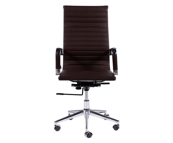 Cadeira Girat&oacute;ria com Rod&iacute;zios Alta Office Eames Esteirinha Marrom - image 1