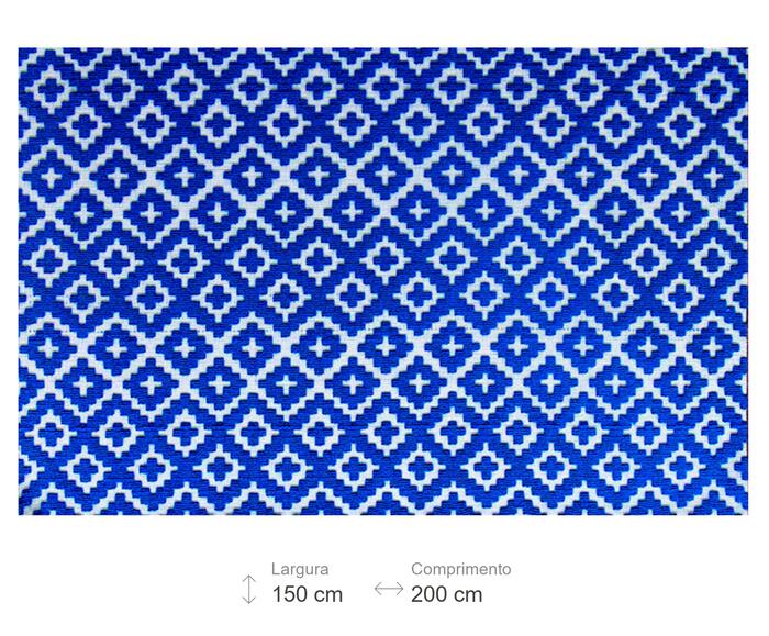Tapete Oriental Strauss Deco Branco e Azul image number 1
