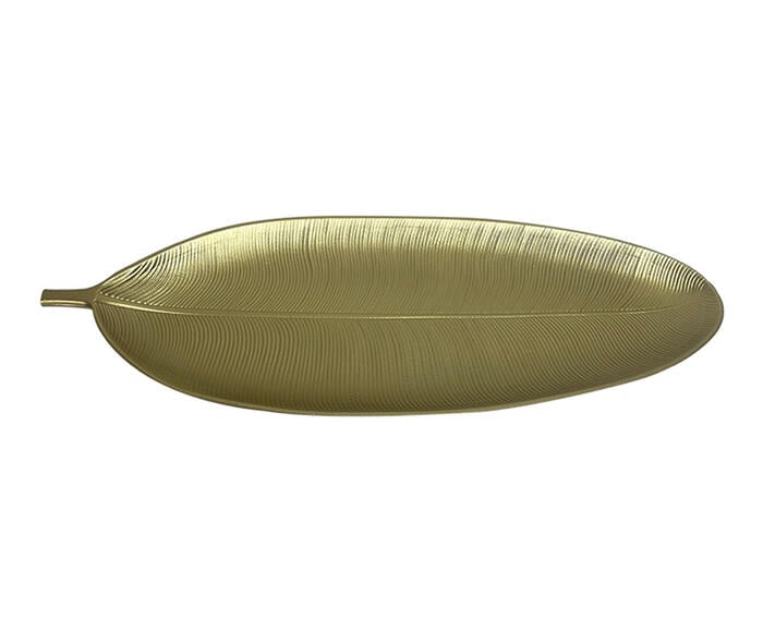 Centro de Mesa em Madeira Leaf II Dourado - image 0