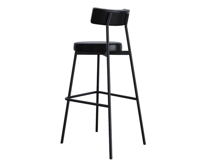Banqueta Alta Stout Courino Preto - image 1