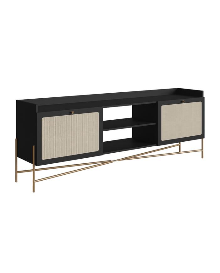 Rack Tela Oslo Nero e Dourado image number 3