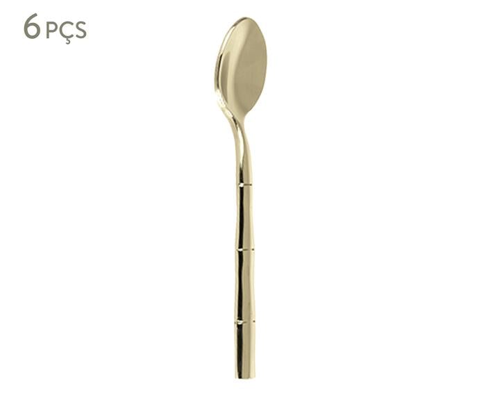 Jogo de Colheres para Caf&eacute; em Inox Steel Wood Champanhe - image 0