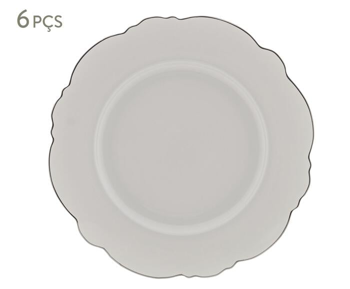 Jogo de Pratos para Sobremesa com Fio Prateado Maldivas - image 0