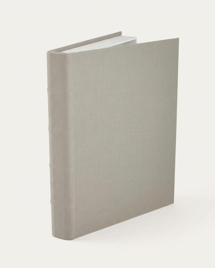 Livro-Caixa Maior com Revestimento em Linho Cinza - image 0
