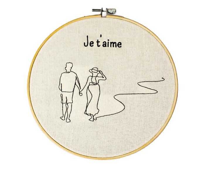 Bordado Decorativo "Je T'aime" - image 0
