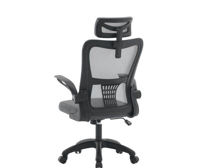 Office Baltimore com Apoio Tela Mesh Grafite Base Preta image number 2