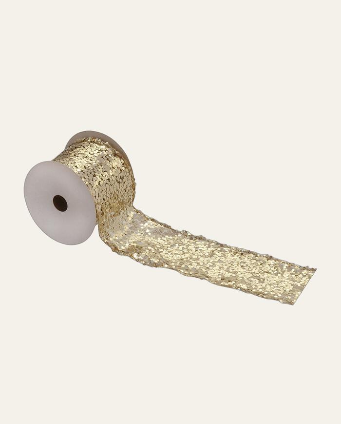 Fita Natalina Renda Brilhante Dourado - image 0