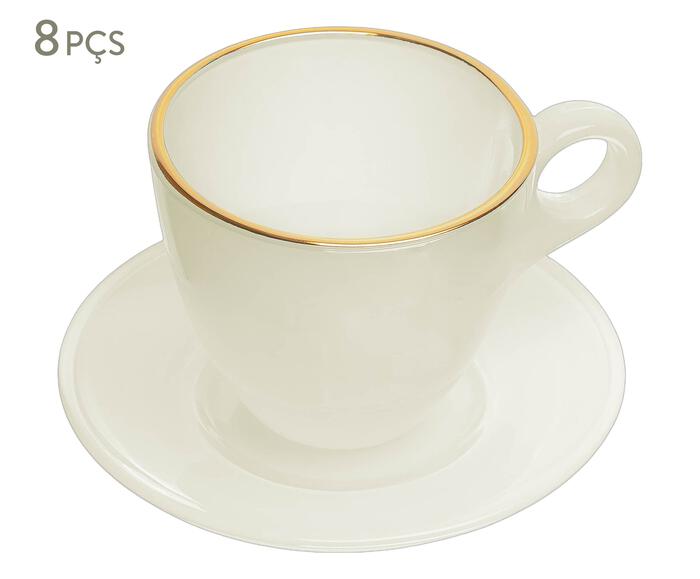 Jogo de X&iacute;caras e Pires com Fio de Ouro Milky - image 0