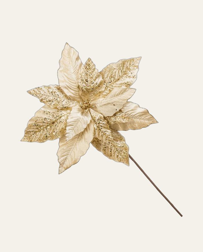 Flor Natalina Poins&eacute;tia Glitter Champanhe image number 0
