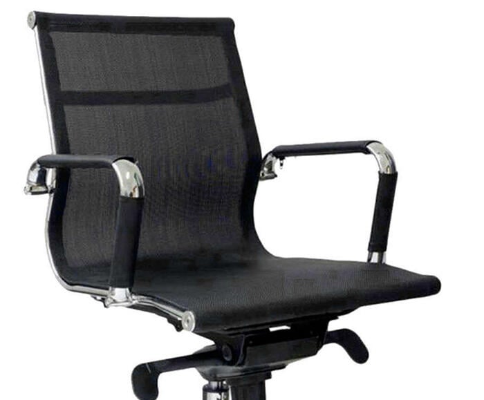 Cadeira Girat&oacute;ria com Rod&iacute;zios Office Eames Tela - Preto - image 1