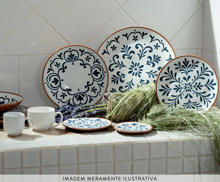 Jogo de Pratos Raso Coup Stoneware Coimbra Abstrato image number 3