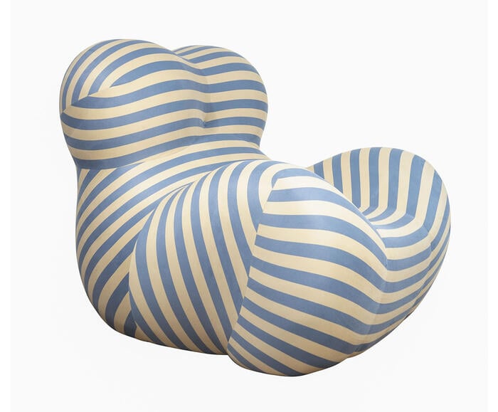 Poltrona com Pufe Femminile - Listrada Azul - image 1