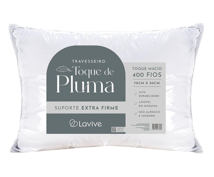 Travesseiro Toque de Pluma Extra Firme Branco - image 0