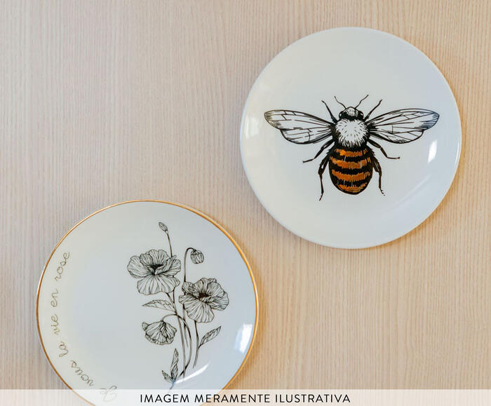 Prato Decorativo em Porcelana Bee - image 1