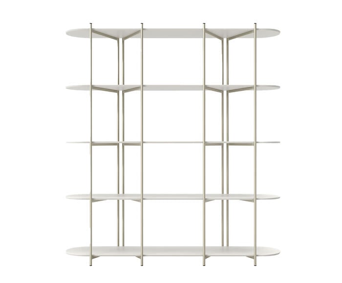 Estante Enya Off-White Fosco e Champanhe - image 0