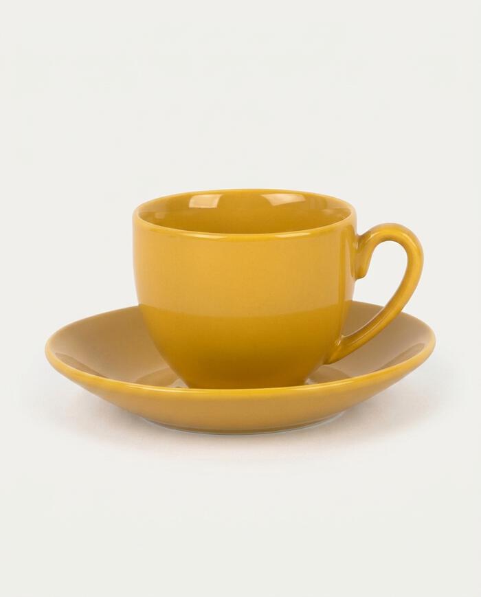 Xicara e Pires Para Caf&eacute; Mix And Match em Porcelana Amarelo A&ccedil;afr&atilde;o image number 4