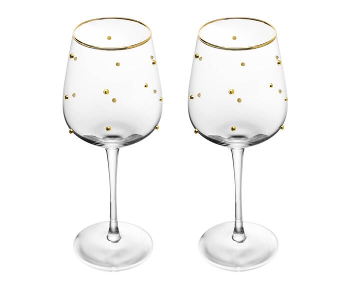 Jogo de Ta&ccedil;as para Vinho com Fio de Dourado Balls - image 1
