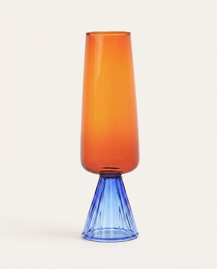 Ta&ccedil;a de Champanhe Zhou - Laranja e Azul image number 3