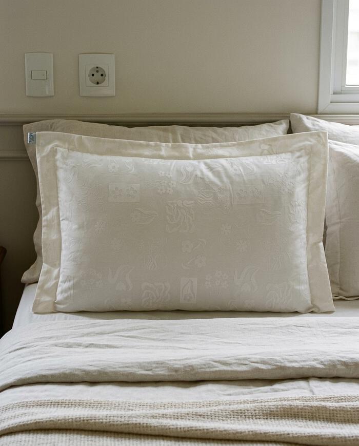 Fronha Percalle Estampada All White 200 Fios - image 1