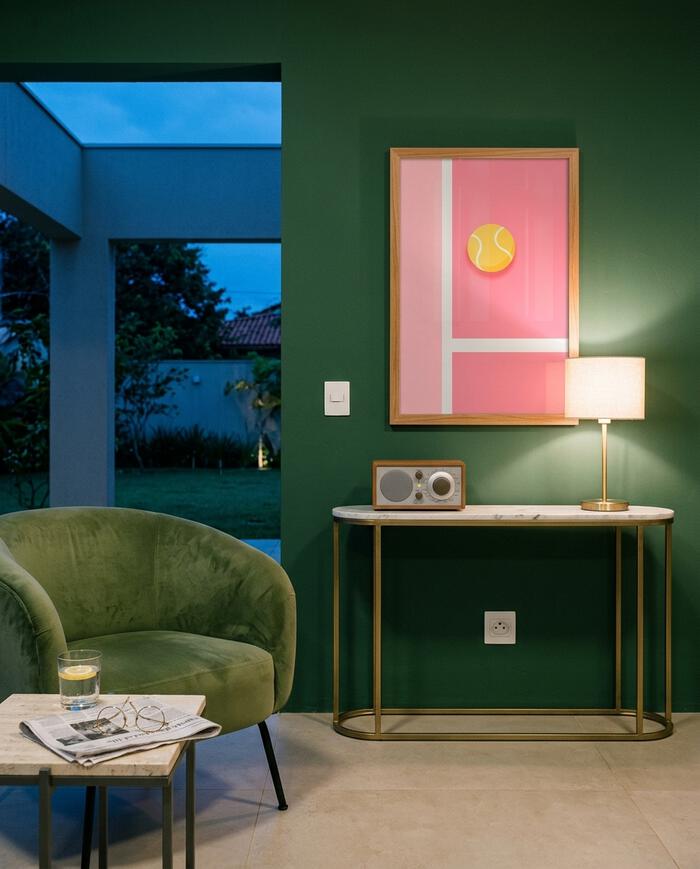 Quadro Pink Tennis com Moldura em Madeira image number 3
