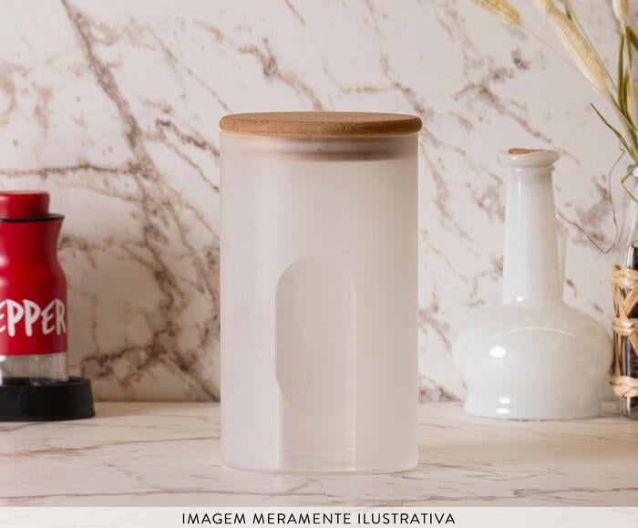 Pote com Tampa Bambu Frosted - 1,15L image number 2