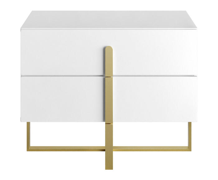 Mesa de Cabeceira Auri Branco e Dourado - image 0