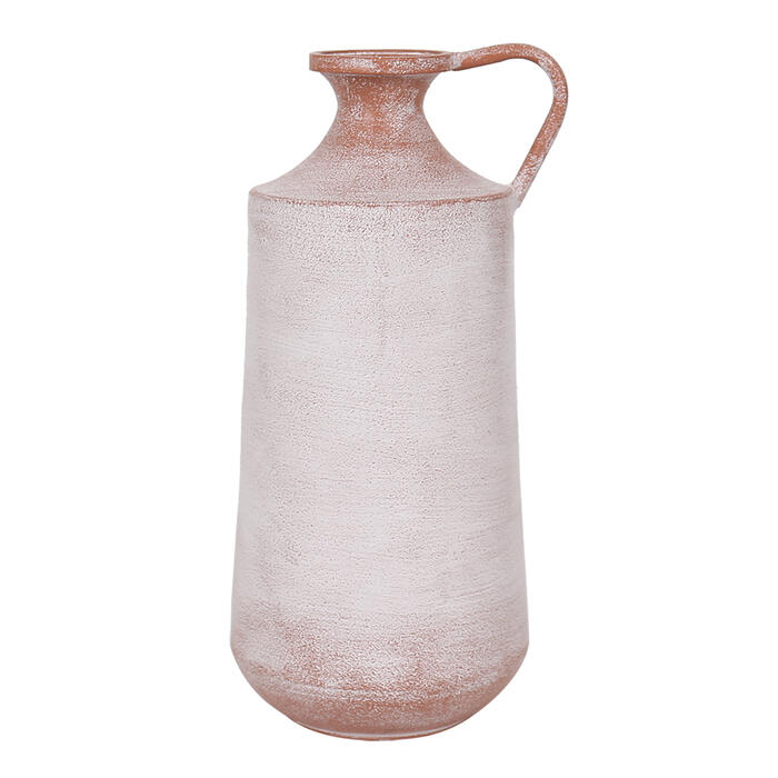 Vaso em Metal Branco Mesclado com Marrom - image 0